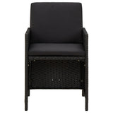 NNEVL Garden Chairs with Cushions 4 pcs Poly Rattan Black