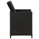 NNEVL Garden Chairs with Cushions 4 pcs Poly Rattan Black