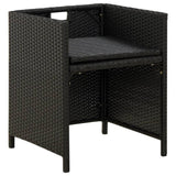 NNEVL Garden Chairs with Cushions 4 pcs Poly Rattan Black
