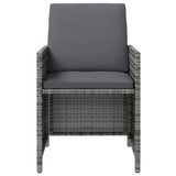 NNEVL 4 Piece Garden Chair and Stool Set Poly Rattan Grey
