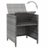 NNEVL 4 Piece Garden Chair and Stool Set Poly Rattan Grey