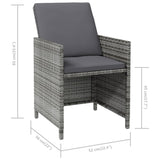 NNEVL 4 Piece Garden Chair and Stool Set Poly Rattan Grey