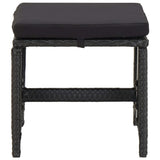 NNEVL Garden Stools with Cushions 2 pcs Poly Rattan Black