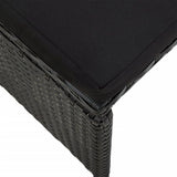 NNEVL Garden Stools with Cushions 2 pcs Poly Rattan Black