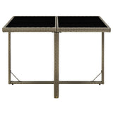 NNEVL Garden Table Grey 109x107x74 cm Poly Rattan and Glass