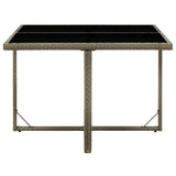 NNEVL Garden Table Grey 109x107x74 cm Poly Rattan and Glass