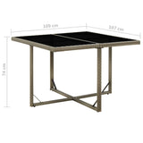 NNEVL Garden Table Grey 109x107x74 cm Poly Rattan and Glass