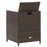 NNEVL 4 Piece Garden Chair and Stool Set Poly Rattan Brown
