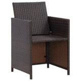 NNEVL 4 Piece Garden Chair and Stool Set Poly Rattan Brown