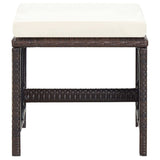 NNEVL 4 Piece Garden Chair and Stool Set Poly Rattan Brown