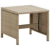 NNEVL Garden Chairs with Stools 2 pcs Poly Rattan Beige