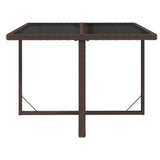 NNEVL Garden Table Brown 109x107x74 cm Poly Rattan and Glass