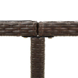 NNEVL Garden Table Brown 109x107x74 cm Poly Rattan and Glass