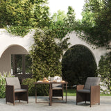 NNEVL Garden Table Brown 109x107x74 cm Poly Rattan and Glass