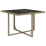 NNEVL Garden Table Beige 109x107x74 cm Poly Rattan and Glass