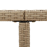 NNEVL Garden Table Beige 109x107x74 cm Poly Rattan and Glass