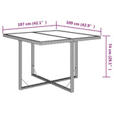 NNEVL Garden Table Beige 109x107x74 cm Poly Rattan and Glass