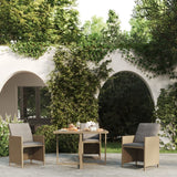 NNEVL Garden Table Beige 109x107x74 cm Poly Rattan and Glass