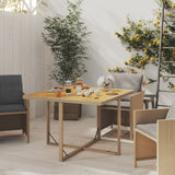 NNEVL Garden Table Beige 109x107x74 cm Poly Rattan&Solid Wood Acacia