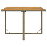 NNEVL Garden Table Beige 109x107x74 cm Poly Rattan&Solid Wood Acacia