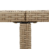 NNEVL Garden Table Beige 109x107x74 cm Poly Rattan&Solid Wood Acacia