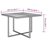 NNEVL Garden Table Beige 109x107x74 cm Poly Rattan&Solid Wood Acacia