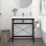 NNEVL Bathroom Washbasin Frame Black 79x38x83 cm Iron