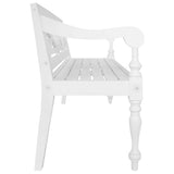 NNEVL Batavia Bench 123 cm Solid Mahogany Wood White