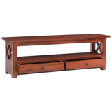 NNEVL TV Cabinet Brown 115x30x40 cm Solid Mahogany Wood