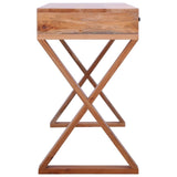 NNEVL Computer Desk Natural 115x47x77 cm Solid Mahogany Wood