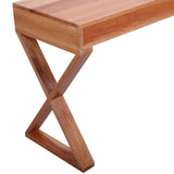 NNEVL Computer Desk Natural 115x47x77 cm Solid Mahogany Wood