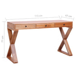 NNEVL Computer Desk Natural 115x47x77 cm Solid Mahogany Wood
