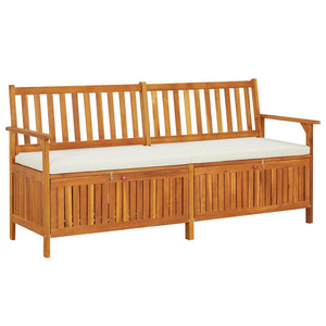 NNEVL Storage Bench with Cushion 170 cm Solid Wood Acacia