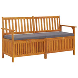 NNEVL Storage Bench with Cushion 148 cm Solid Wood Acacia