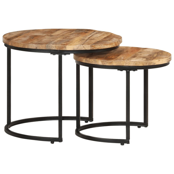 NNEVL Nesting Tables 2 pcs Solid Wood Mango