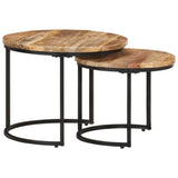 NNEVL Nesting Tables 2 pcs Solid Wood Mango