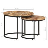 NNEVL Nesting Tables 2 pcs Solid Wood Mango