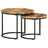 NNEVL Nesting Tables 2 pcs Solid Wood Mango
