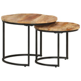NNEVL Nesting Tables 2 pcs Solid Wood Mango