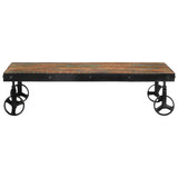 NNEVL Coffee Table with Wheels 100x60x26 cm Solid Wood Reclaimed