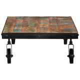 NNEVL Coffee Table with Wheels 100x60x26 cm Solid Wood Reclaimed