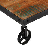 NNEVL Coffee Table with Wheels 100x60x26 cm Solid Wood Reclaimed