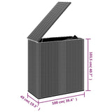 NNEVL Garden Cushion Box PE Rattan 100x49x103.5 cm Grey