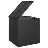 NNEVL Garden Cushion Box PE Rattan 100x97.5x104 cm Black