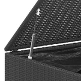 NNEVL Garden Cushion Box PE Rattan 145x100x103 cm Black
