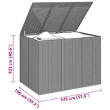 NNEVL Garden Cushion Box PE Rattan 145x100x103 cm Brown