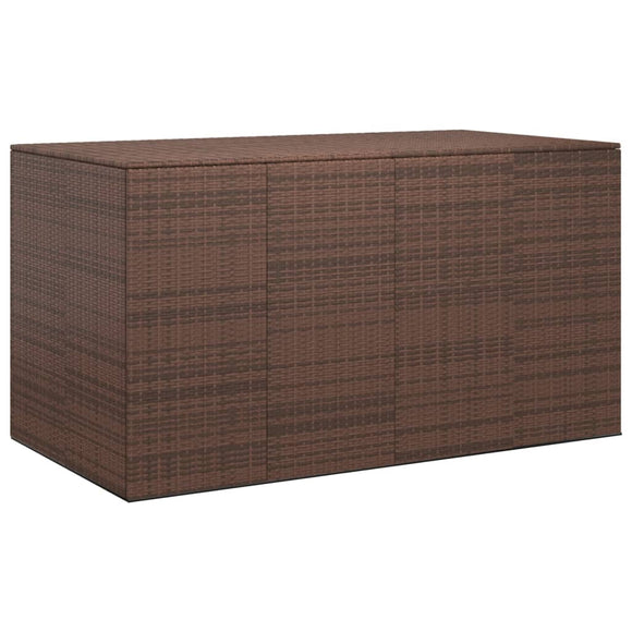 NNEVL Garden Cushion Box PE Rattan 194x100x103 cm Brown