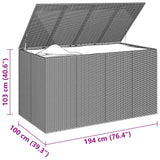 NNEVL Garden Cushion Box PE Rattan 194x100x103 cm Grey