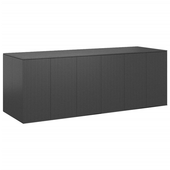 NNEVL Garden Cushion Box PE Rattan 291x100.5x104 cm Black