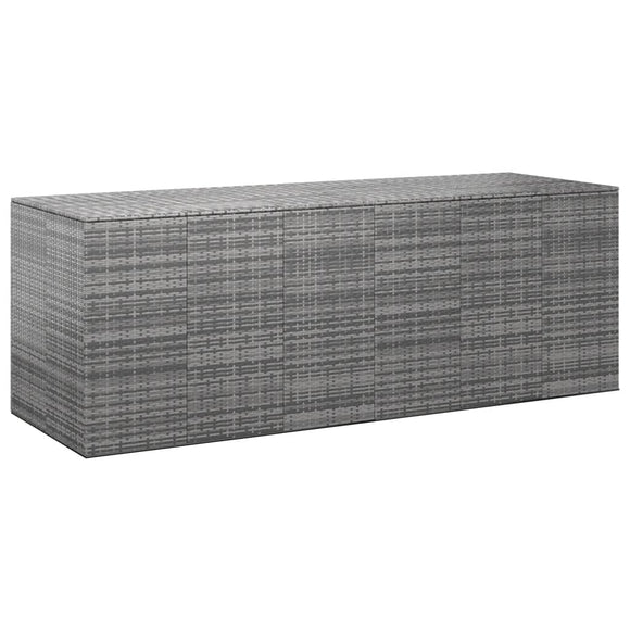 NNEVL Garden Cushion Box PE Rattan 291x100.5x104 cm Grey